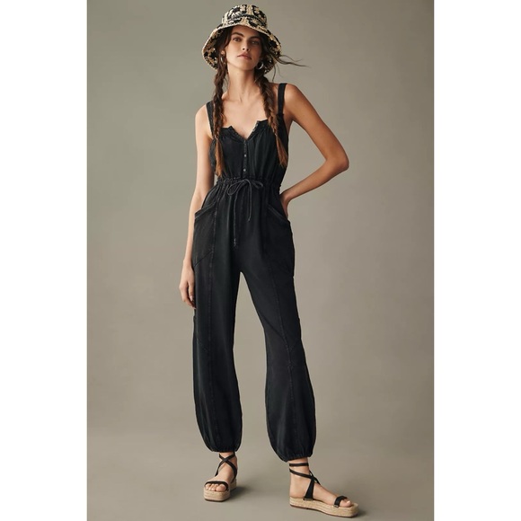 Anthropologie Pants - Anthropologie Daily Practice Mayotte Jumpsuit Black Comfort Comfy Overalls XXS